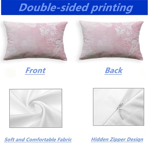 Housse de coussin rose 70x90 avec fermeture éclair invisible - 4