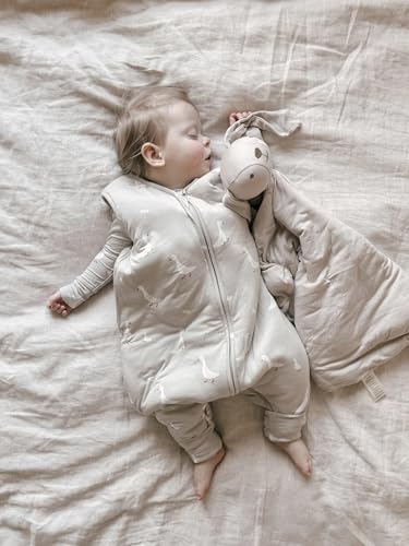 GUNAMUNA Unisex Baby Footie Sleep Bag, Easy Diaper Changers, 1 TOG, Goose, 6-12 Months