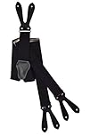 Olata Y-Shape Button-Down Extra Wide Formal Dress Suspenders/Braces - 4cm. Black