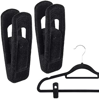 The Hanger Store 30 Black Clips for Velvet Flocked Hangers Trousers & Skirts - Choose Colour