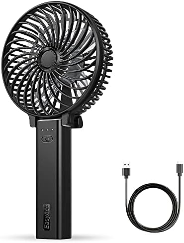Ventilateur de poche avec cordon, EasyAcc Ventilateur portable puissant avec 3 vitesses [SERVICE À VIE] 6 pales Ventilateur MINI USB pliable à 180°, ventilateur de bureau, petit ventilateur de table