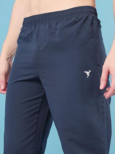 Image of TECHNOSPORT Men's Relaxed Fit Joggers with Zip Pockets, TECHNOLITE Quick Dry Stretchable Lightweight Track Pants for Gym Running and Casual Wear