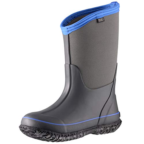 MCIKCC Kids Rubber Rain Boots, Waterproof Solid Classic Pull On Snow Wellies Boot for Children Toddler Boys Girls