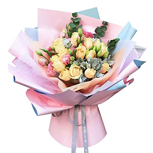 Image of Oasis Cellophane Sheets For Multipurpose Gift-Hamper Packaging 58x58cm, 20 Sheets, 50 Microns Flower Wrapping Double Side Orange & Brown