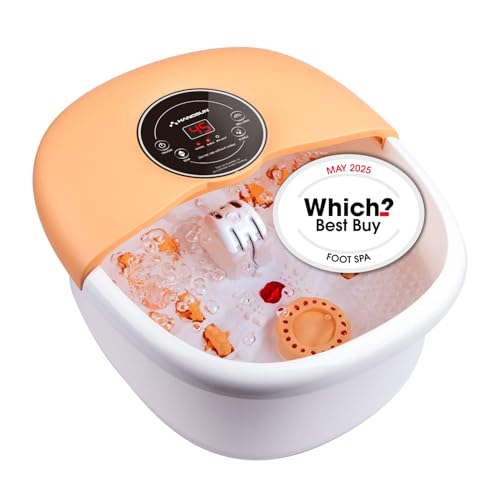 Hangsun Large Foot Spa Bath Massager with Heat Bubbles Massage FM660 Heater Temperature Control, Massage Rollers, Medicine Box, Infrared for Relieve Foot Pressure, Max Foot Size 12