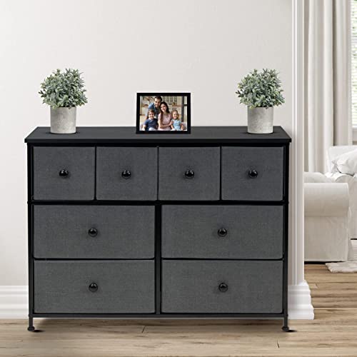 Sorbus Fabric Dresser For Bedroom - Chest Of 8 Drawers, Storage Tower, Clothing Organizer, For Closet, For Living Room, Steel Frame, Fabric Bins - Knob Handle (Black) #TOP4