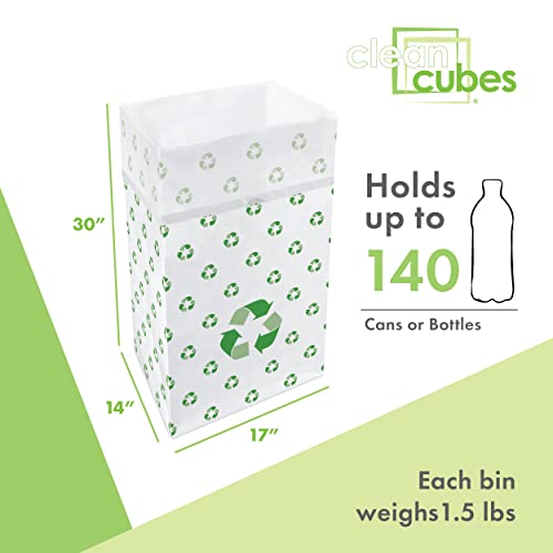 Image of Clean Cubes 30 Gallon Pop-Up Trash Cans 3-Pack, Instant Extra Trash Space | Extra Trash Space Without Mess, No Tape or Assembly Required, Pre-Fitted Liner Inside, Wire-Reinforced Opening, Recycle