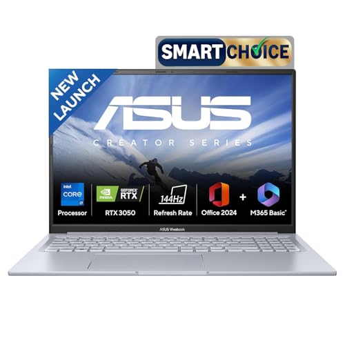 Image of ASUS Vivobook 16X,Smartchoice,Intel Core i7-13620H,RTX 3050-4GB,16GB RAM,512GB SSD,FHD+,16 inch,144Hz,M365 Basic (1Year)*,Office Home 2024,Cool Silver,1.8 Kg, K3605VC-RP492WS,Creator /Gaming Laptop