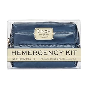 Pinch Provisions Hemergency Kit for Men, Includes 30 Style & Grooming Essentials, Gift & Accessory for Grooms, Best Man, Personal Care, Travel or Cars (Puffer Navy)