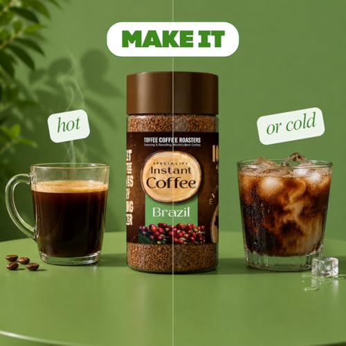 Image of Toffee Coffee Roasters | Brazil Speciality Instant Coffee | 50 Gm | 100% Arabica | Ready In Seconds | Microground Technology | Makes 25 Cups, Bottle