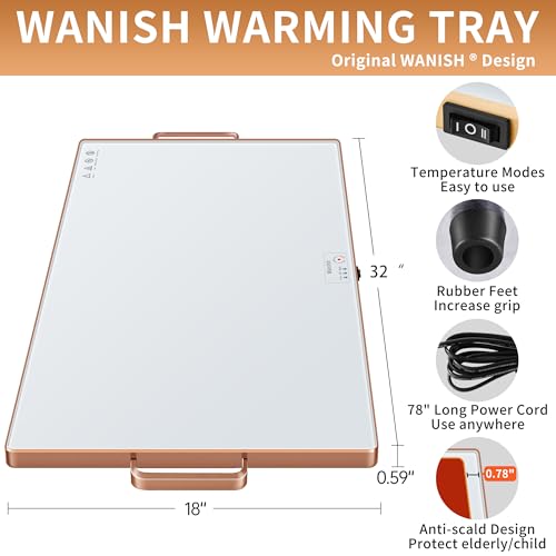 image for Wanish Electric Warming Tray (XXL 32”x18”)，Food Warmers for Part