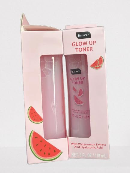 b.Pure Glow Up Toner with Watermelon Extract and Hyaluronic Acid 4 oz Pack of 2