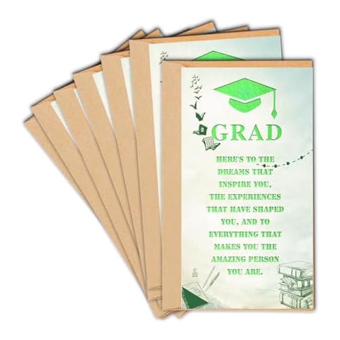 DUGUTUL Advanced Professional Graduation Card Money Holder or Gift Cards Holders Bulk, College Graduation Congratulations Greeting Card Holder for Cash, with Gold Foil(Green Gold Foil) Cover