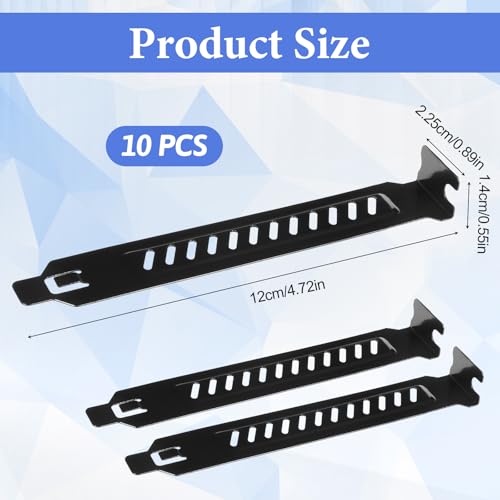 PCI Slot Covers con Filtro de Polvo Ventiado, Placas de Expansión y Cubiertas para Ranuras PCI en Gabinetes de Computadora, Negro, Compatibles con Gabinetes ATX y Micro-ATX, Juego de 10 Piezas miniatura 2