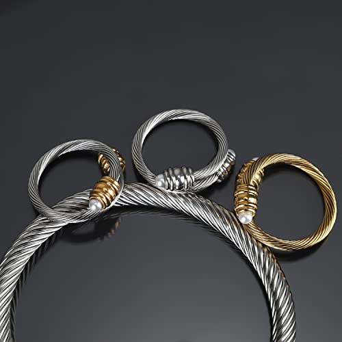 Focusteel Adjustable Cable Ring,Exquisite Ring For Women, A Fashion Ring Of Most People's Size, More Shining With Pearls, And A Gift Box. (Sliver)… #TOP4