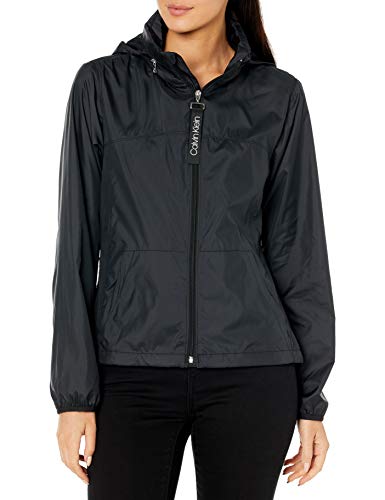 Calvin Klein Womens Light Weight Windbreaker, BLK, L
