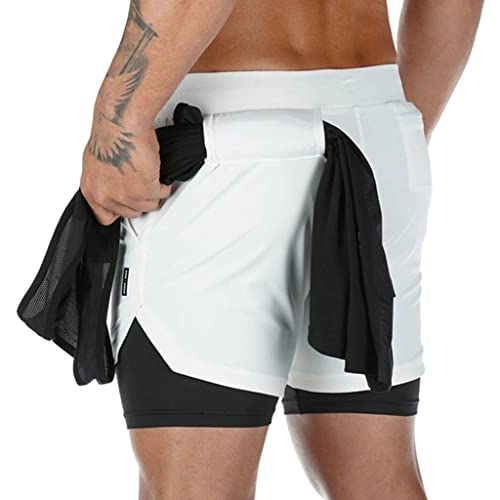 Short sport fitness homme anti-frottement double couche été