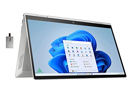 HP Envy X360 2-in-1 15.6" FHD Touchscreen Laptop, Intel Evo Platform Core i5 1135G7, 16GB RAM, 512GB PCIe SSD, Backlit Keyboard, Intel Iris Xe Graphics, Windows 11, Silver, 32GB USB Card 1