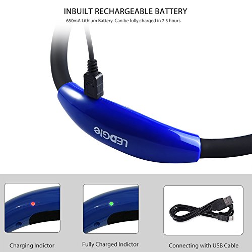 image for LEDGLE Neck Book Light LED Reading Lamp Rechargeable, Hands Free, 4 LE