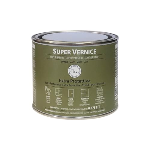 FLEUR DESIGNER'S PAINT | Vernice Monocomponente Ad Alta Resistenza, Extra Protettiva, 375ml, Trasparente Opaca, a Base Acqua, Ideale per Pareti, Mobile, Porte, Piastrelle, Top Cucina, Made in Italy