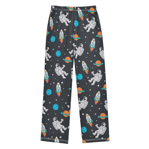 ZZXXB Planet Astronaut Boys Long Pants Soft Trousers Elastic Waist Kids Lounge Bottoms with Pockets S-XL