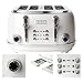 Haden Heritage Retro Style Stainless Steel Toaster, Electric Kettle, 12-Cup Coffee Maker, 0.7 Cu Ft Microwave, & 5 Speed Blender Appliance Set, White