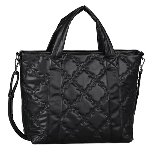 TOM TAILOR Tarina Damen Shopper Umhängetasche Reißverschluss Groß Schwarz