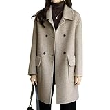 Ce caban d'hiver pour femme présente un col cranté et une fermeture croisée pour un style intemporel. Sa silhouette structurée allie une coupe classique et décontractée, ce qui le rend idéal pour un usage quotidien en automne et en hiver.