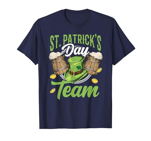 L'équipe De La Saint-Patrick St. Fête des Patricks Irlande T-Shirt, Homme, Bleu Marine, 5XL