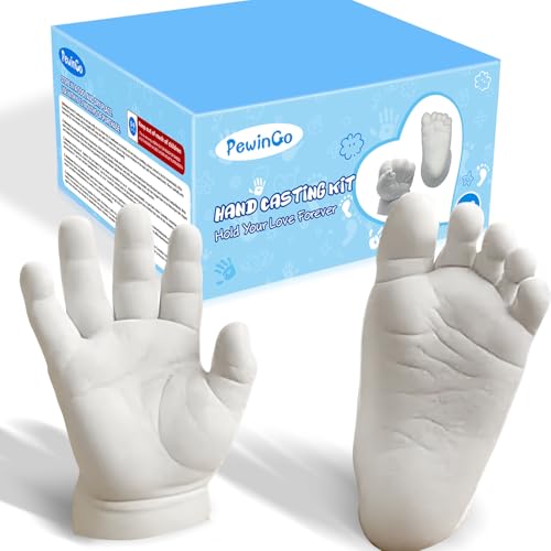 PewinGo Kit de fundición de manos y pies para bebé, juego de regalo de moldeado 3D, recuerdos, recuerdos, para niños o recién nacidos, regalos de baby shower