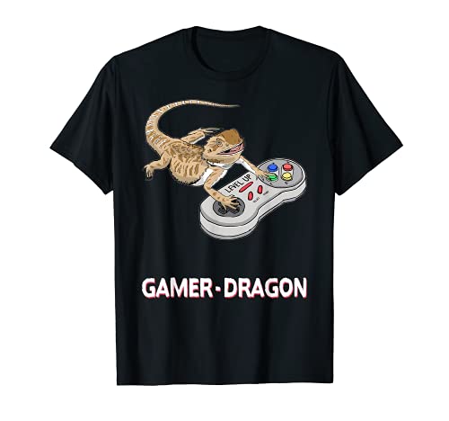 Bearded Dragon Playing Video Game Reptiles Pagona Gamers T-Shirt