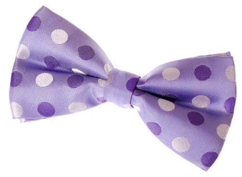 Retreez Two-Colour Polka Dots Woven Microfiber Pre-tied Bow Tie (Width: 4.5
