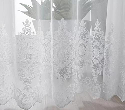Iuokuby 54 Wide Sheer Curtains White Translucent Bay Window Window