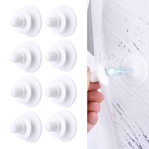 LEKUSHA Magnetic Shower Curtain Clips, Self Adhesive Splash Guard Clips, Keep Curtain Liner Closed to Wall, Stop Liner from Billowing, Prevent Water Off Floor, White, Pack of 8