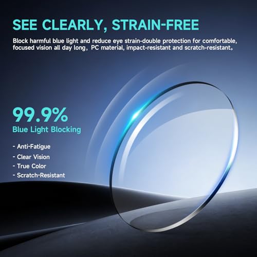Image of Oversized Square Blue Light Blocking Glasses for Women and Men - Gaming & Computer Anti-Fatigue
