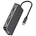 Powered USB 3.0 Hub,Aluminum 8 Port USB Data Charging Hub Splitter with12V/4A Power Adapter,Individual Power Switches and LED Indicators (4.9ft Extended Cable)