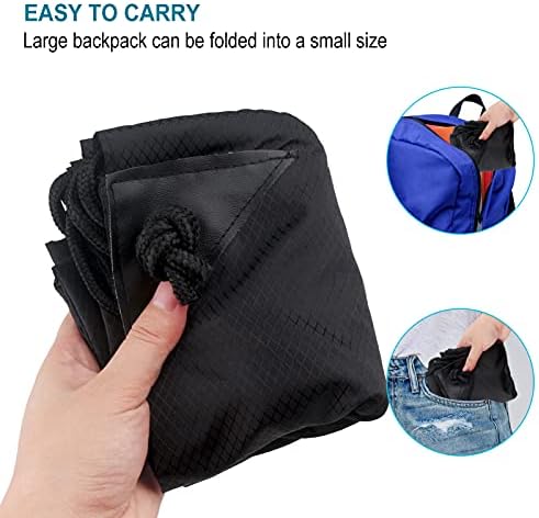 HORPKUN Drawstring Bag Gym Bag, Sport Sack PE Bag, Waterproof Scratch Resistant Bag for Men & Women Large Backpack with Outside Zipper for Sports School Beach Holidays Swimming Trave