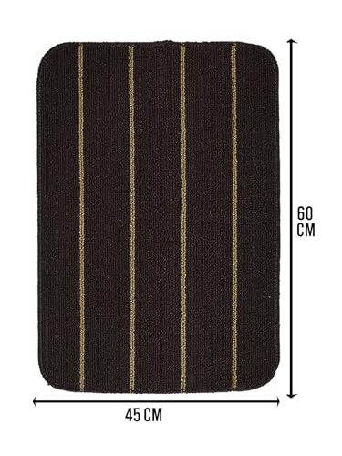 Image of SARAL Home Multiuse Combo Pack of 2Pc | Polyester Door Mat 45x60 & Runner Floor Mat 43x120| Anti-Skid | Modern Design