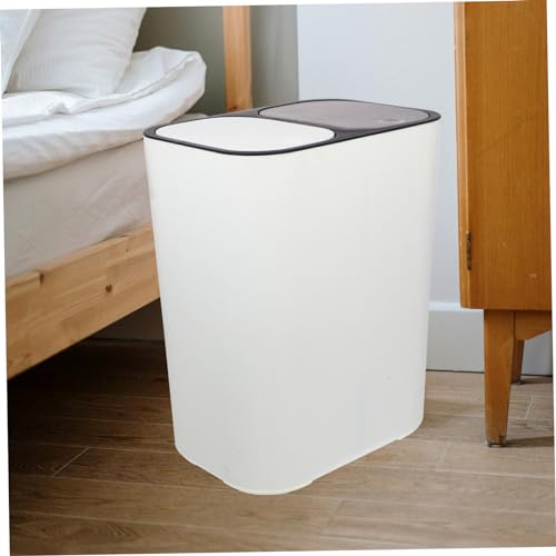 VICASKY bote de basura con 2 compartimentos beige miniatura 4