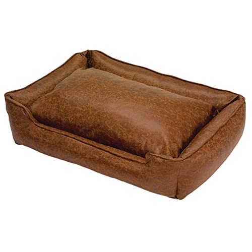 Jax & Bones Brown Dog Bed with Bolsters