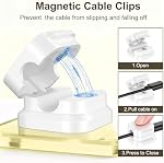 6Pack Porte-câble magnétique, Organisateur de cordon pour bureau, Gestion de câble de bureau adhésif solide pour chargeur de téléphone, ordinateur, maison, bureau, table de chevet (Noir*3+Blanc*3)