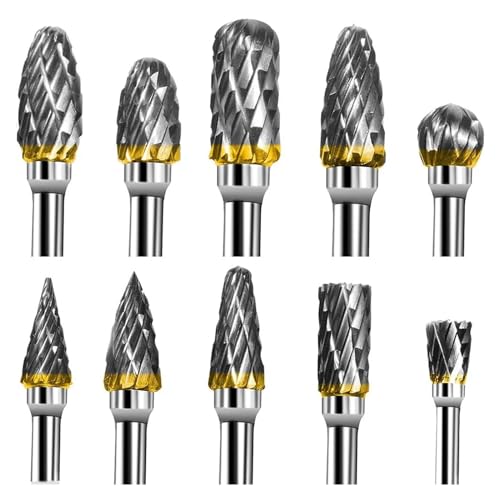 Set de 10 fresas rotativas de carburo de tungsteno 1/8 pulg miniatura 2
