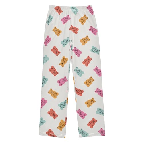 Boys' Pants Colorful Gummy Jelly Bear Long Bottoms Jogger Pants Elastic Waist Trousers with Pockets S-XL