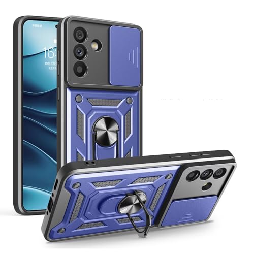 ESONG Cover Antiurto per Honor 400 Pro Custodia Armor Protettiva di Grado Militare Scorrevole Fotocamera Proteggi Magnetica Anello Supporto Hard PC&TPU Bumper Case blu