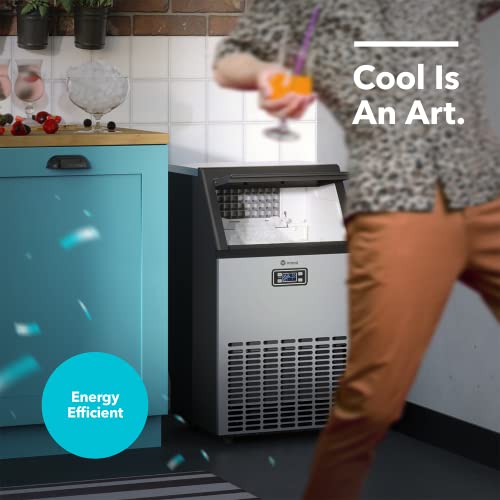 Vremi Commercial Grade Ice Maker - Produces 100 Pounds Of Ice In 24 Hrs With 29 Pounds Storage Bin - Stainless Steel, Freestanding Automatic Clear Cube Ice Making Machine Perfect For Home Or Business #TOP3