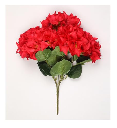 Image of SPHINX Artificial Bougainvillea 5 Heads Bunch Without Vase for Home Decor,Centerpieces, Christmas Decorations, Welcome Reception, Dinner Table decor Approx Height 50 cms- (1 Piece, Red)