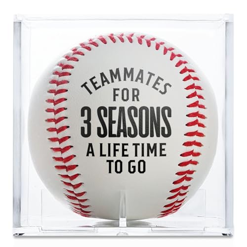 CybGene Gifts for 3rd Leather Anniversary for Him, Her, Husband, Wife, Baseball Ball with...