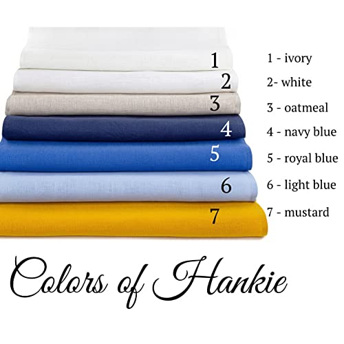 Generic Monogrammed Handkerchief For Men Christmas Linen Men'S Initial Letter Hanky Gifts For Him Groom Wedding Hankerchief Personalized Pocket Square thumb #2
