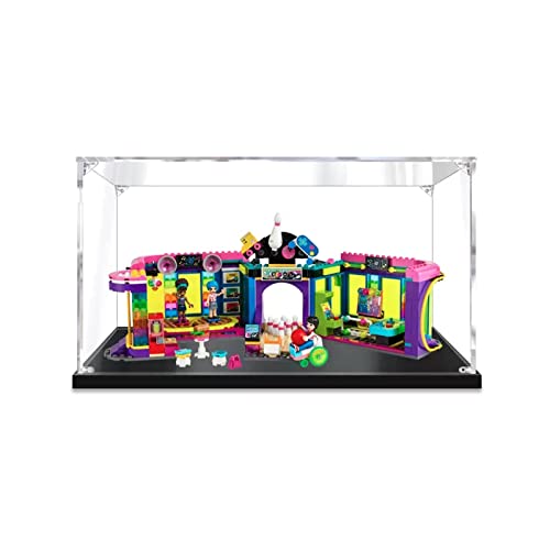 Preisvergleich Produktbild Displaybox kompatibel mit lego 41708 Rollschuhlaufen, Disco-Spielplatz-Vitrine, Modell-Sammlerstücke, staubdichte Vitrine (kein Bausteinmodell) (3 mm)