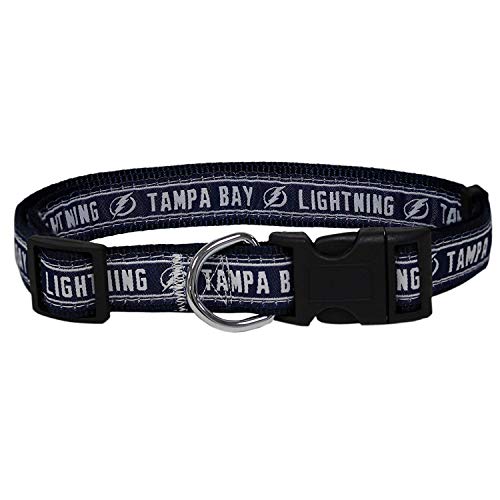 Pets First NHL Tampa Bay Lightning Collar for Dogs & Cats, Small. - Adjustable, Cute & Stylish! The Ultimate Hockey Fan Collar!